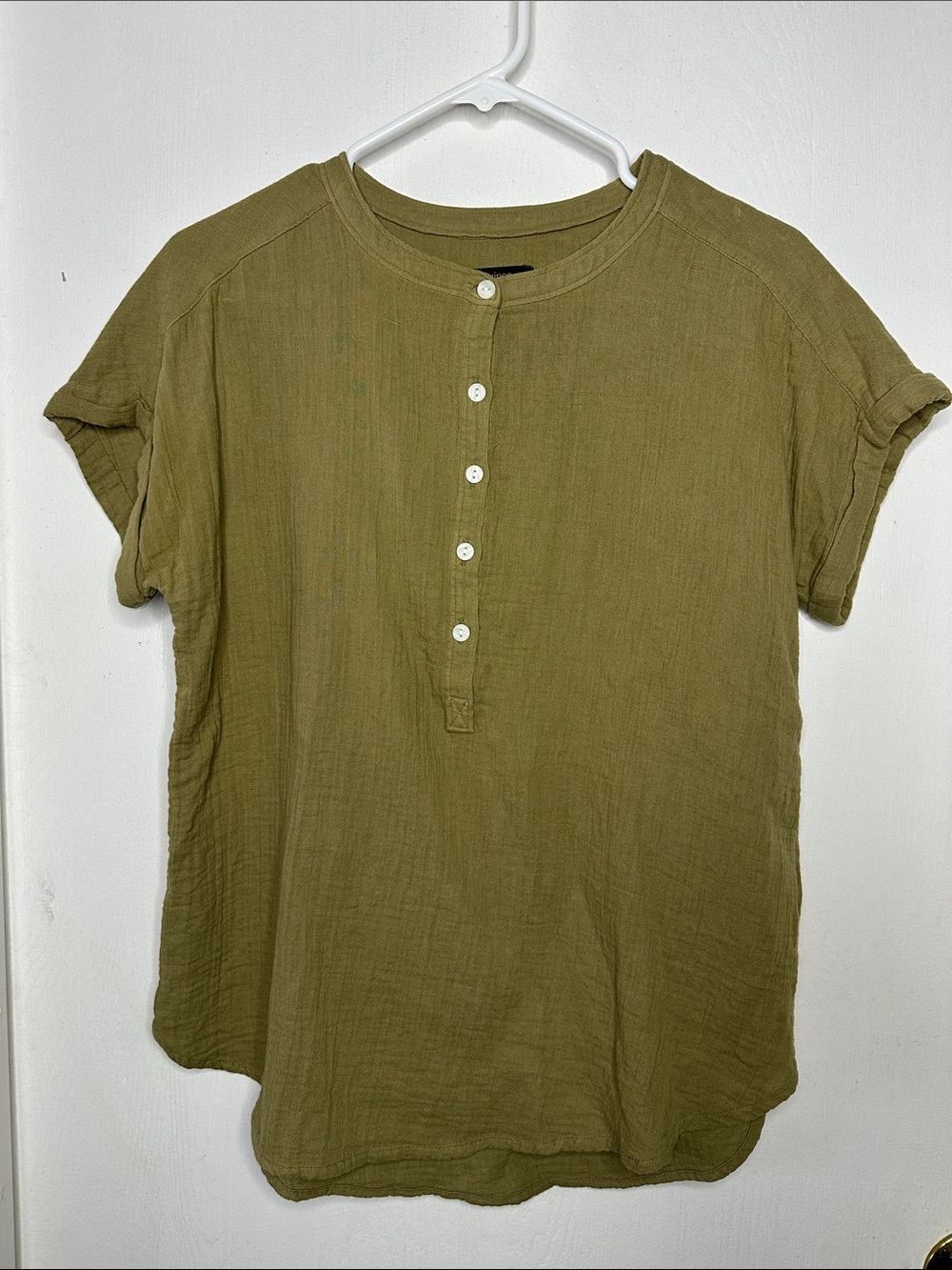 Quince 100% Organic Cotton Gauze Roll Sleeve Shirt